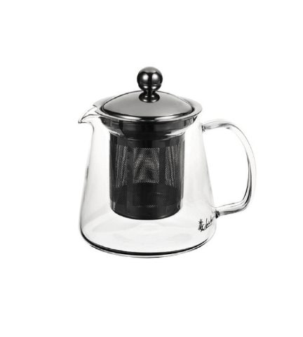 耐熱玻璃 玻璃花茶壺 金樽柳葉壺 480cc K102AD