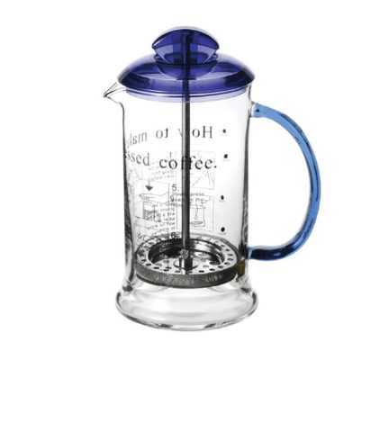 耐熱玻璃 玻璃花茶壺 法式濾壓壺 400cc K201A