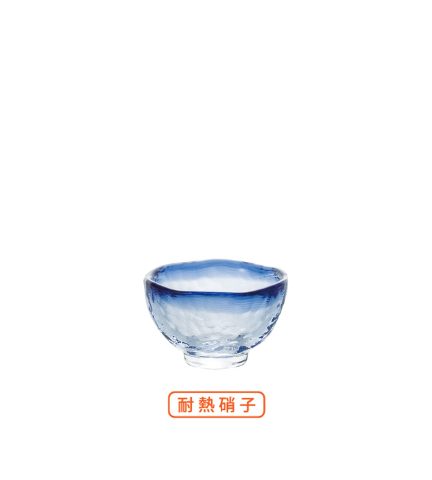 津輕玻璃 耐熱清酒壺／杯 藍色耐熱清酒杯 40cc DF-49096